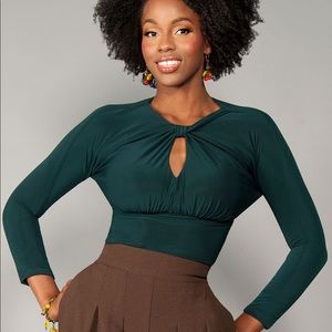 Laura Byrnes Malia Top Hunter Green Large